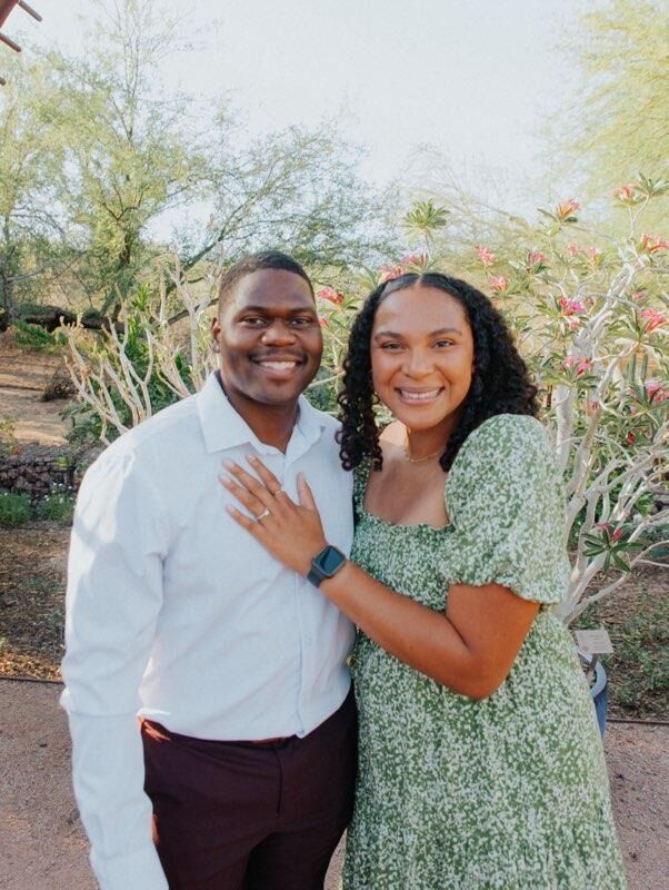 Our first photo as an engaged couple.