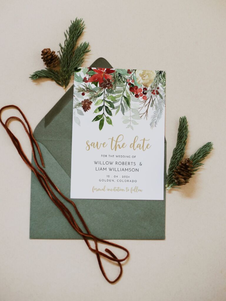 Christmas Wedding Save the Date Cards