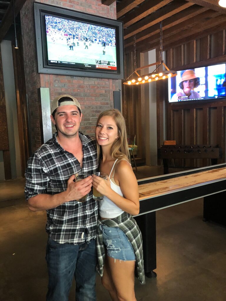 Taylor and Austin’s paths first crossed at Purdue University where they both studied Mechanical Engineering.  While they shared one class together, Business Law, and graduated the same Spring, they never spoke.  Taylor and Austin officially met at their first industry jobs in San Diego at Solar Turbines.  After a few weeks they went on their first date to the Del Mar horse races and to dinner at a beach-side restaurant, Poseidon.  The rest is history. 
