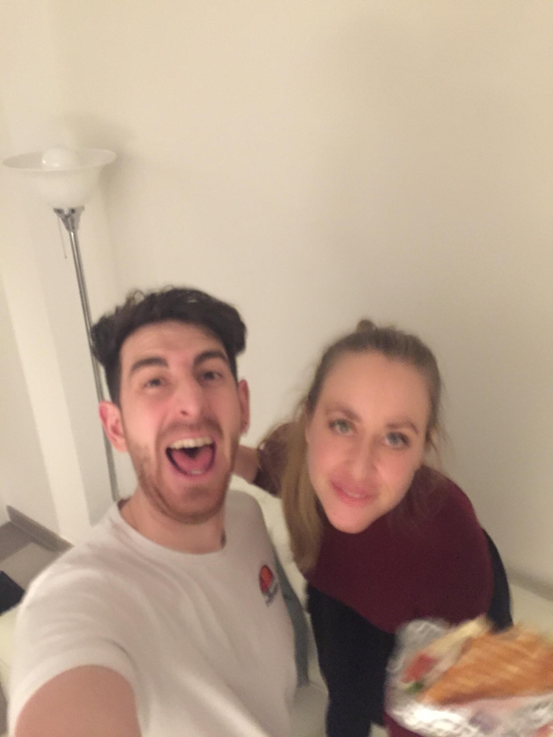 Celebrating Erika's visa with kebabs! Berlin, Germany