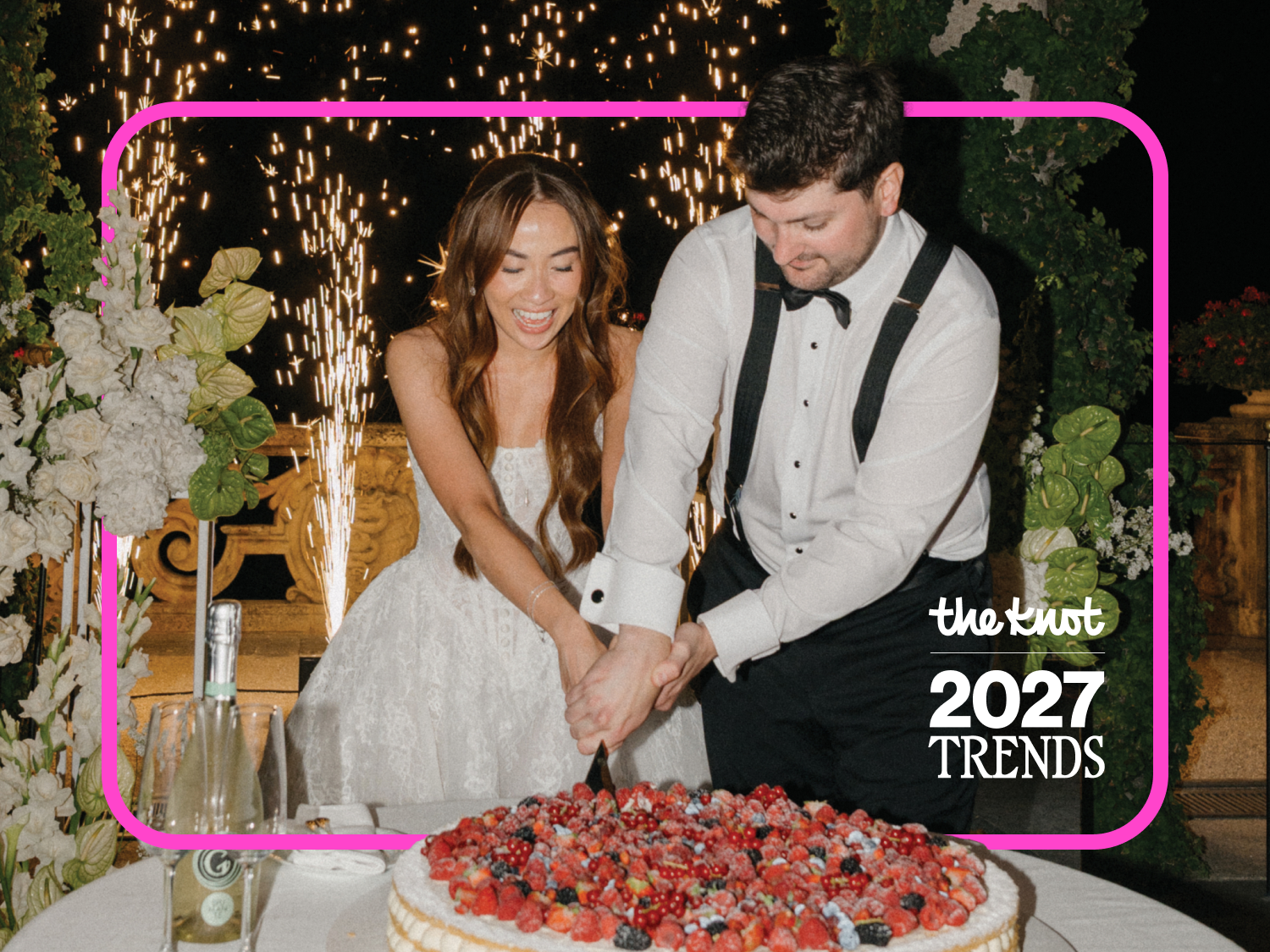 Collage of top 2027 wedding trends and most popular wedding ideas for 2027