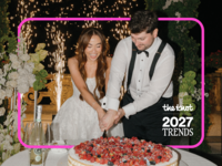 Collage of top 2027 wedding trends and most popular wedding ideas for 2027