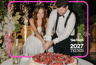 Collage of top 2027 wedding trends and most popular wedding ideas for 2027