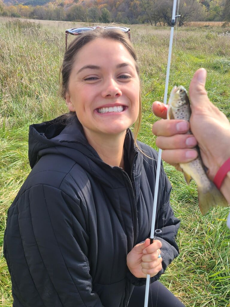 Caycee planned  a second date fishing and hiking in Jersey Valley. Things began to really click and naturally fall into place on this adventure date. (Huge fish caught by Caycee on that date.)