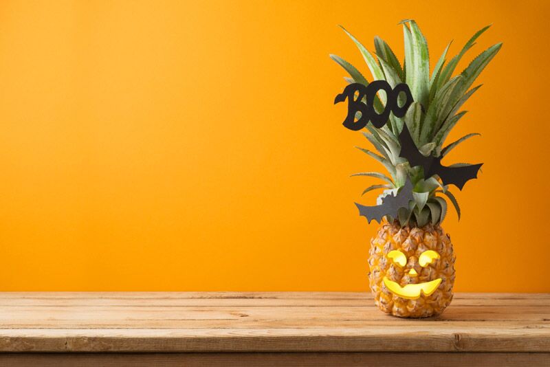 Pineapple Jack-O'-Lantern Halloween Decoration