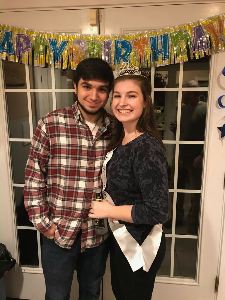Our first photo together. We were celebrating my 21st birthday.