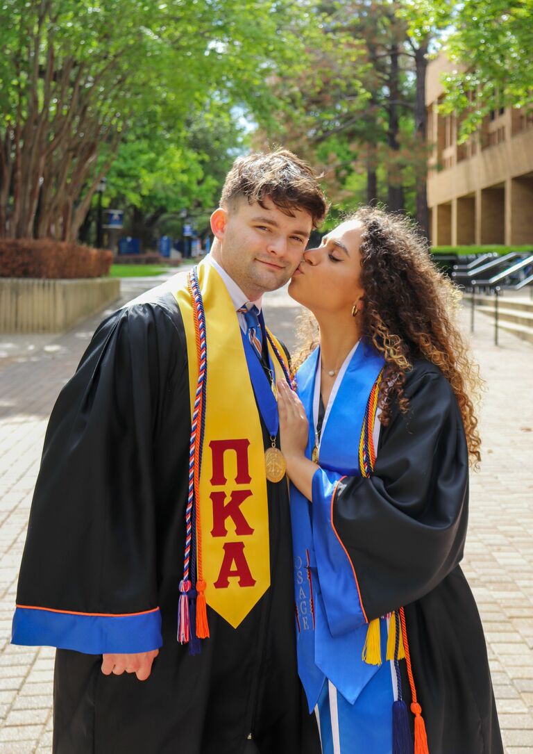Due to Covid-19, Honest and Julia had the unique opportunity to graduate together, sharing their commencement ceremony at Globe Life Park on the same day.