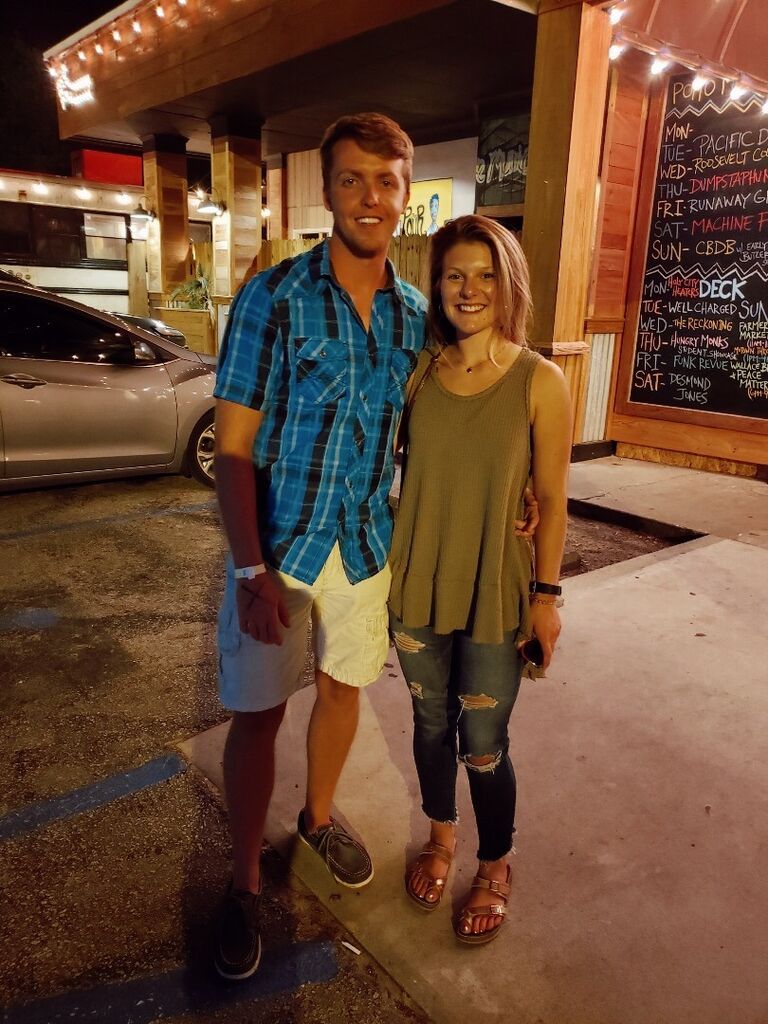 Our first date. We split a sandwich at The Tattooed Moose, then went to see a friend play in her band at The Pour House.