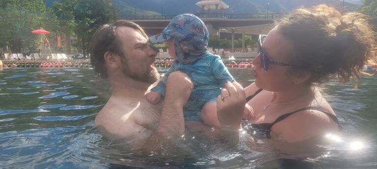 Mom and Dad take Indy to the pool for the first time on Father's day!