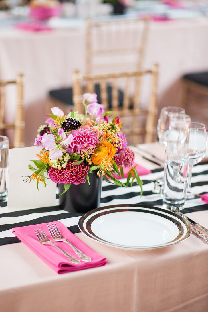 Modern Pink and Orange Centerpieces