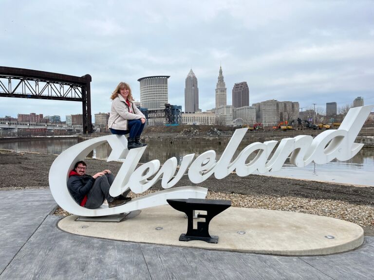 Luke has spent a lot of the relationship in Cleveland for work so Amanda came down and visited him.