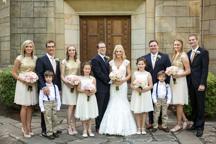 champagne gold dress bridesmaid