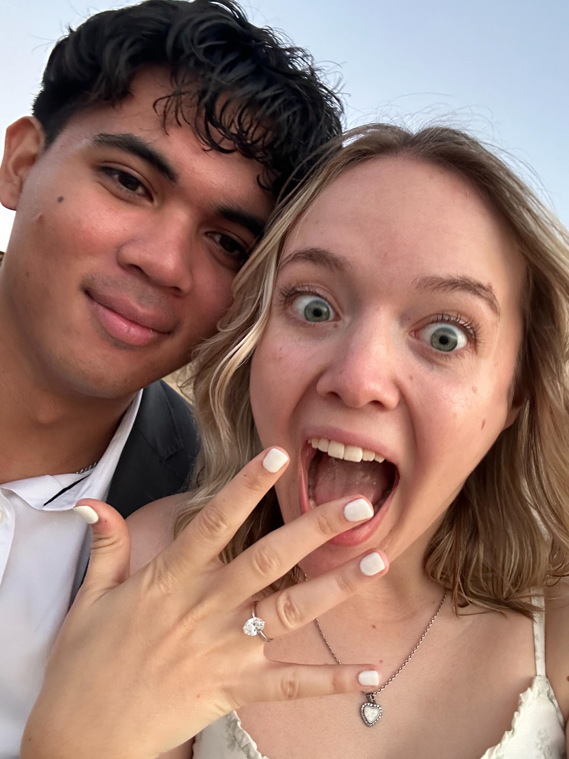 Our first selfie as an engaged couple!