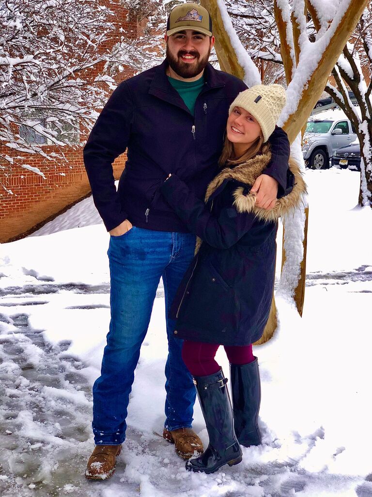 Our first official picture together! Logan visited Sarah on a snowy weekend while she was still in nursing school.