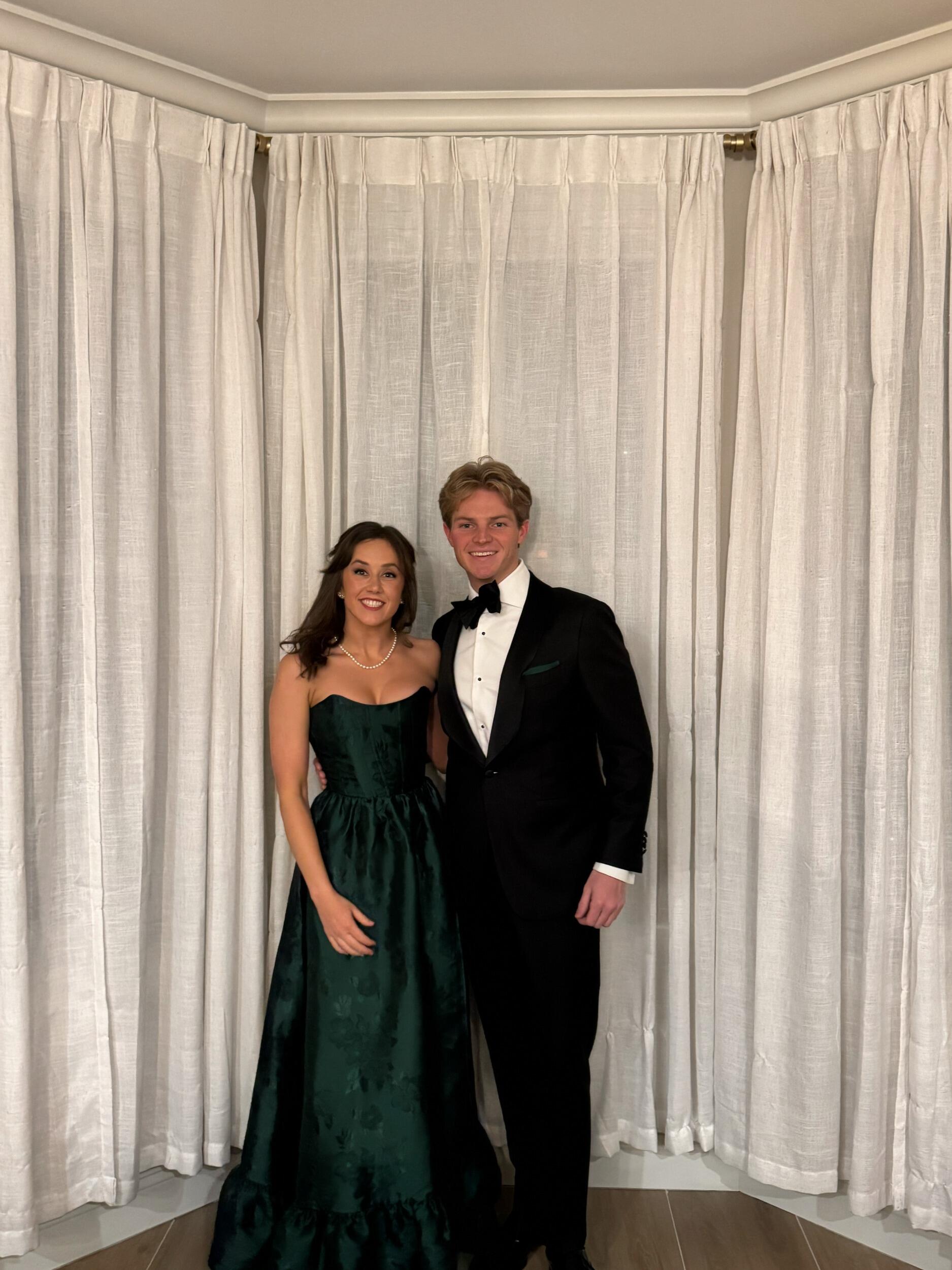 Dressed up for our first HBS black tie gala: Holidazzle!
