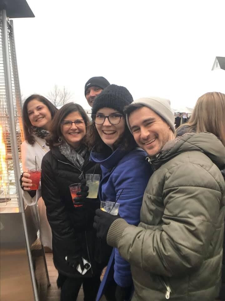 Matt, Maren, Aunt Kelly, Aunt Dana, and Uncle Marc at the Ice Bar at the Sagamore Hotel and Resort on Lake George.