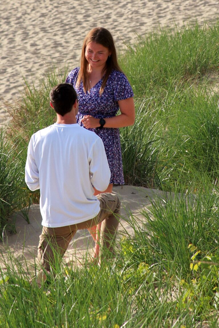 Proposed next to Lake Michigan, our favorite place together.