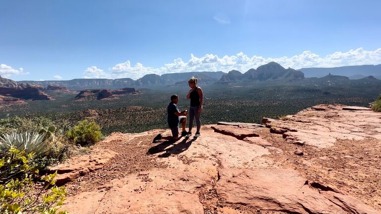 Getting engaged atop Mt. Doe in Sedona