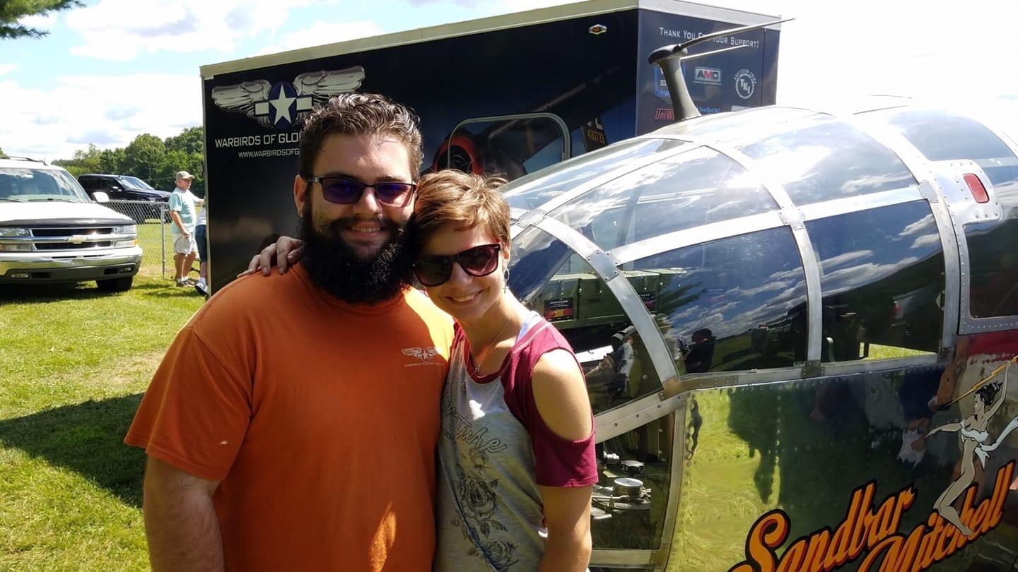 Katelyn's first fly-in at Brighton Airport! Look at those babies with Sandbar Mitchell's nose. The first picture Anthony and Katelyn got together.