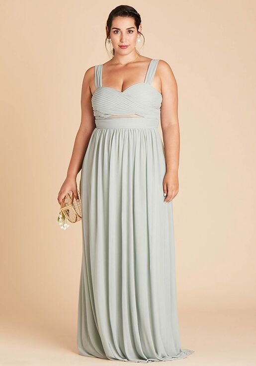 Birdy Grey Elsye Mesh Dress Curve in Sage Bridesmaid Dress | The Knot