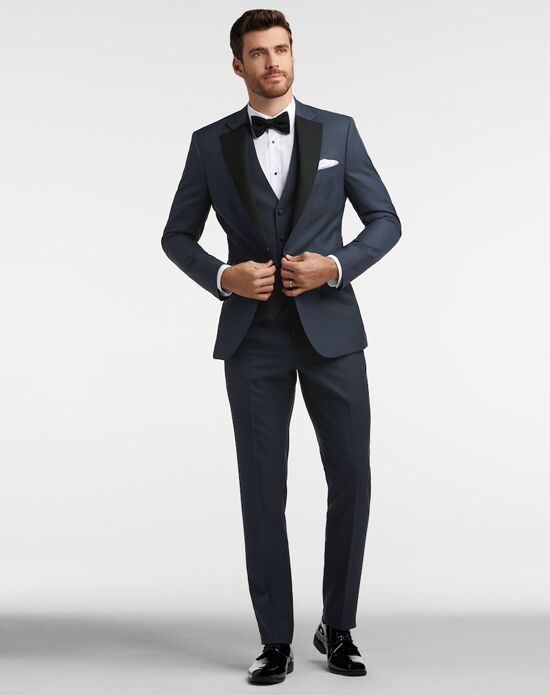 Calvin klein black satin clearance edged notch lapel tuxedo