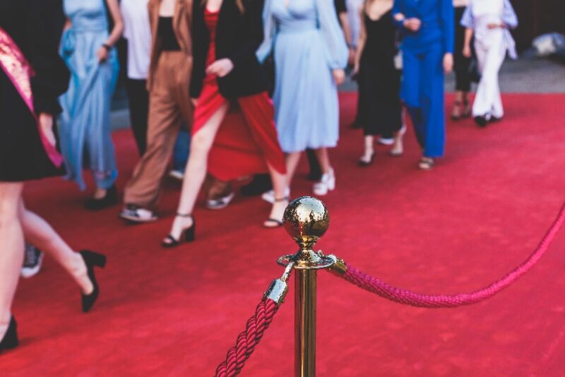 Oscar party idea - red carpet entrance