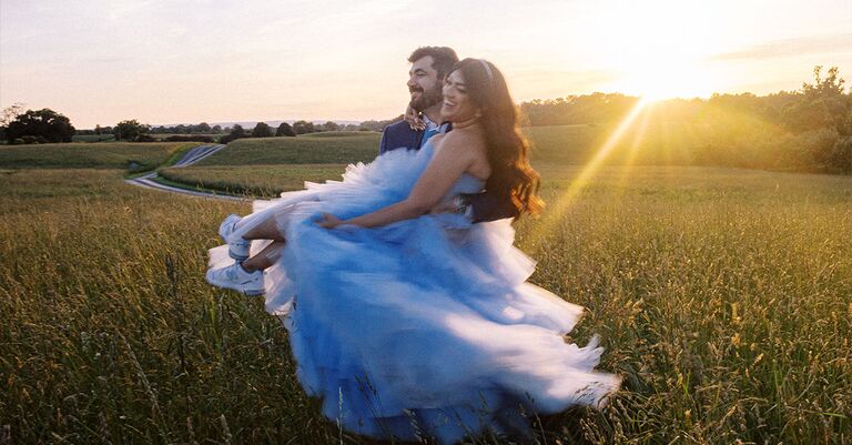 couple dancing; having fun while planning a wedding