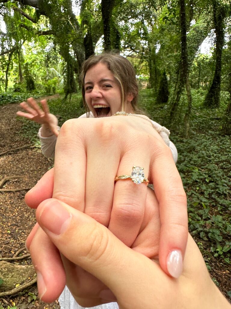 A close up of the engagement ring!