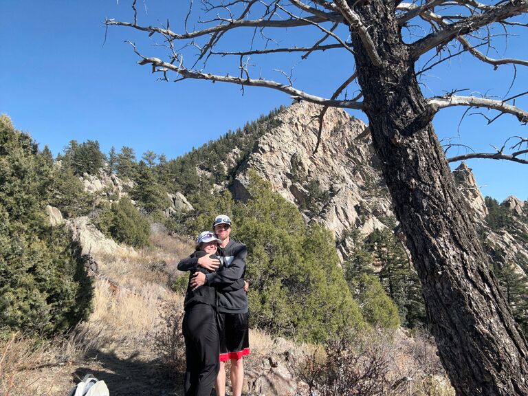The first self-timer picture from the first time we hiked Palisade Mountain together. It’s a gorgeous view and a fun scramble, AND (several months later) where Marshall planned on proposing to Kendall!

…Until our hike got snowed out.