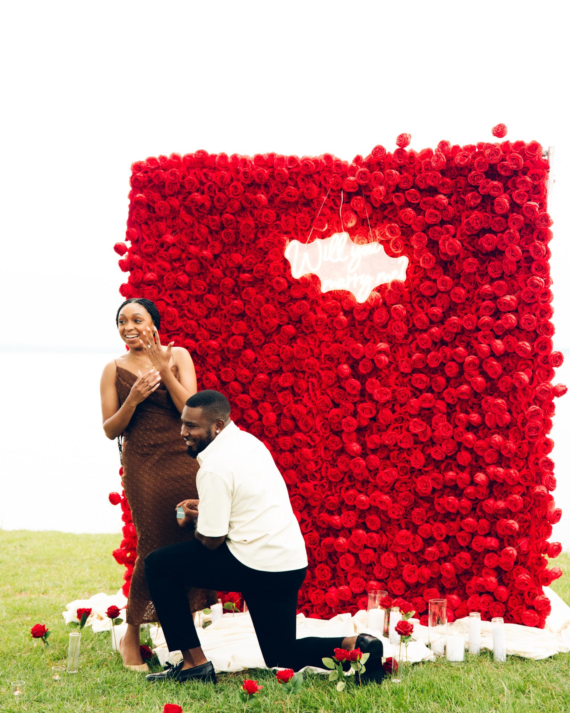 “Soon” came faster than Liz expected. On July 7th, at 7 p.m., Tre proposed at the Reservoir in the Jackson Metro area—Liz’s hometown and favorite place. A full-circle moment for the couple, marking the start of their forever.