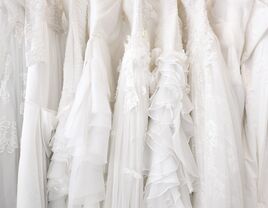 Wedding dresses hanging