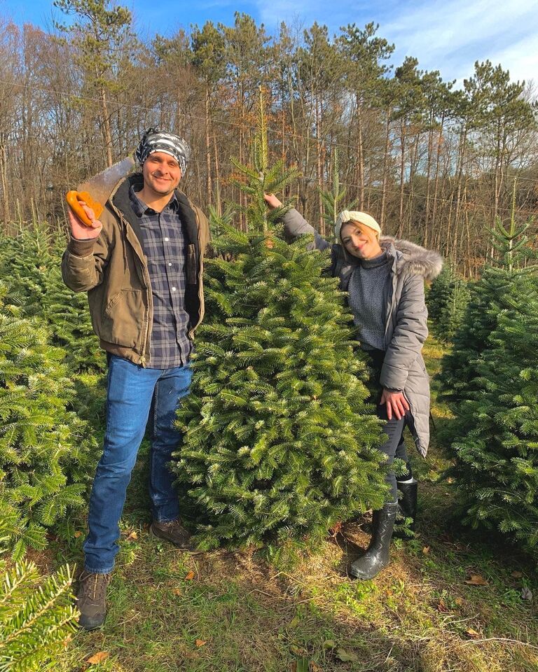 First time getting a Christmas tree with Nate’s family 