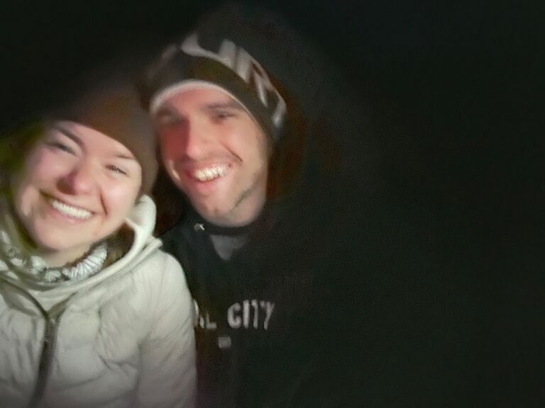 Though it was too dark to see in the selfie, this photo was taken at the peak of Horsetooth Rock — our first of many night-hikes. 