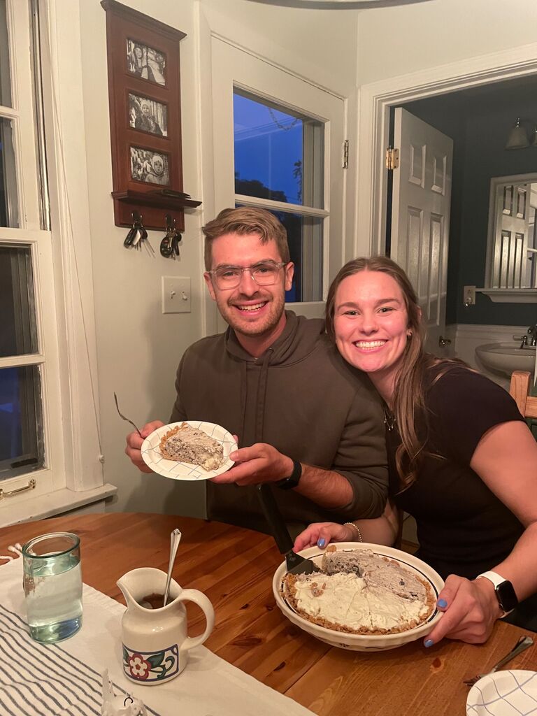 Mike's 28th birthday party with cookies and cream ice cream pie! 