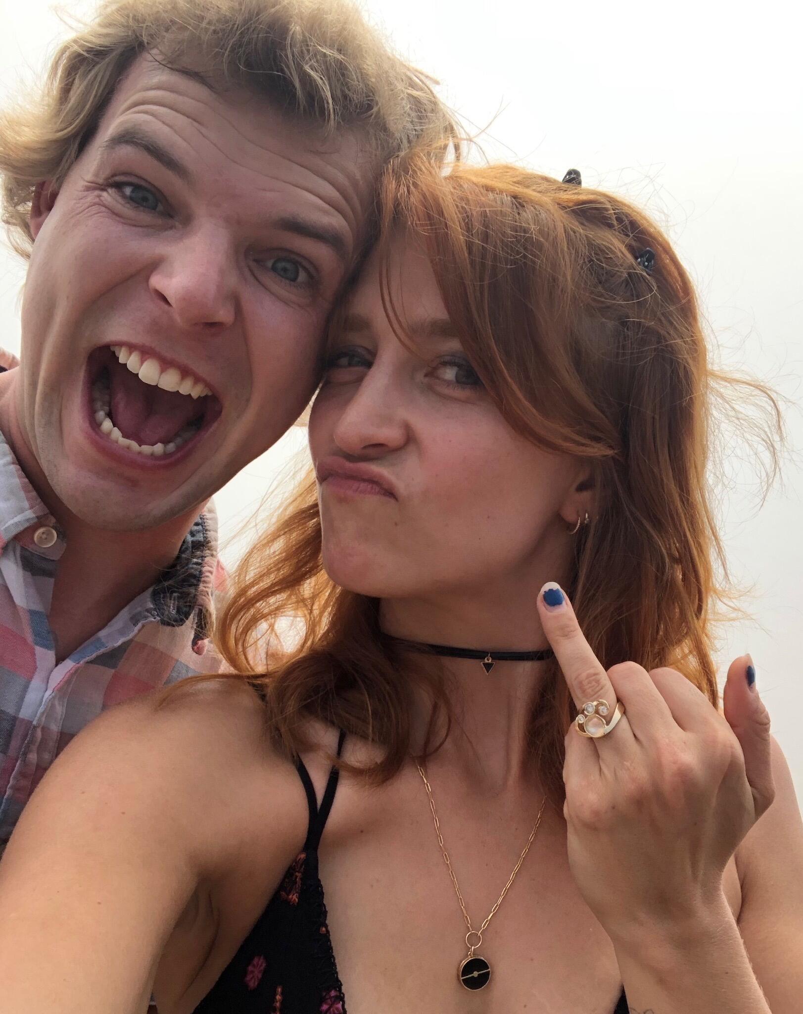 Engaged on the side of Pacific Coast Highway en route to Santa Barbara