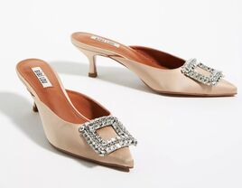 Bibi Lou embellished nude wedding shoes for brides