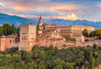 View of the beautiful Alhambra Palace, Granada