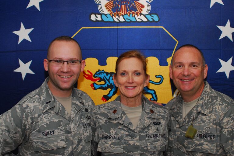 Rusty Ridley, Pam and me at Al Jaber, AB, Kuwait