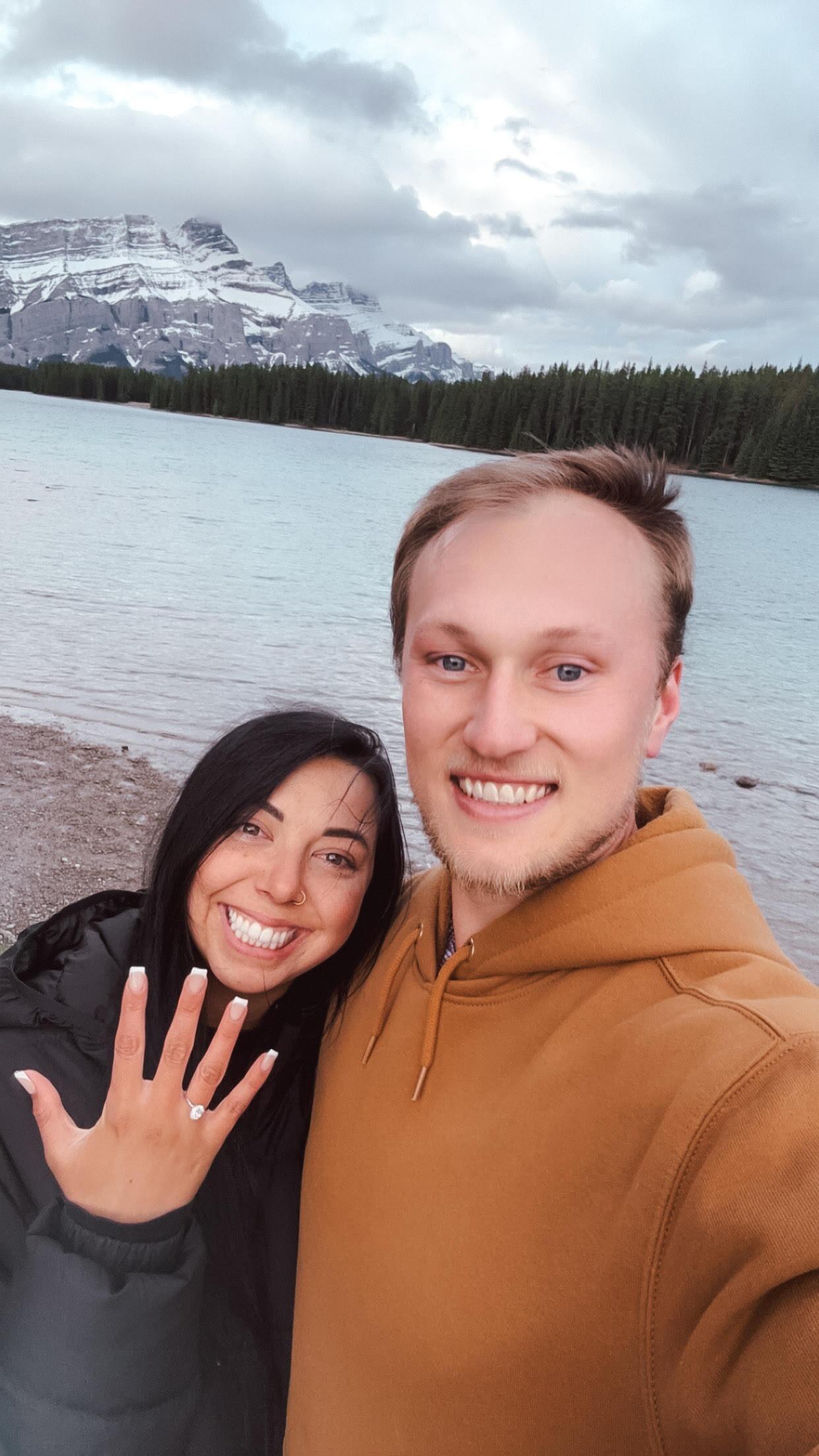 Hayden asked Kelsey to marry her in the beautiful Banff, Canada! Hayden took Kelsey to an amazing fondue dinner then asked her on a sunset hike, where he popped the question! :) 