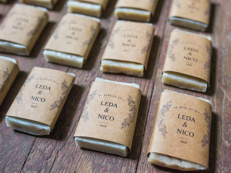 Personalized bars of soap for the best wedding favors