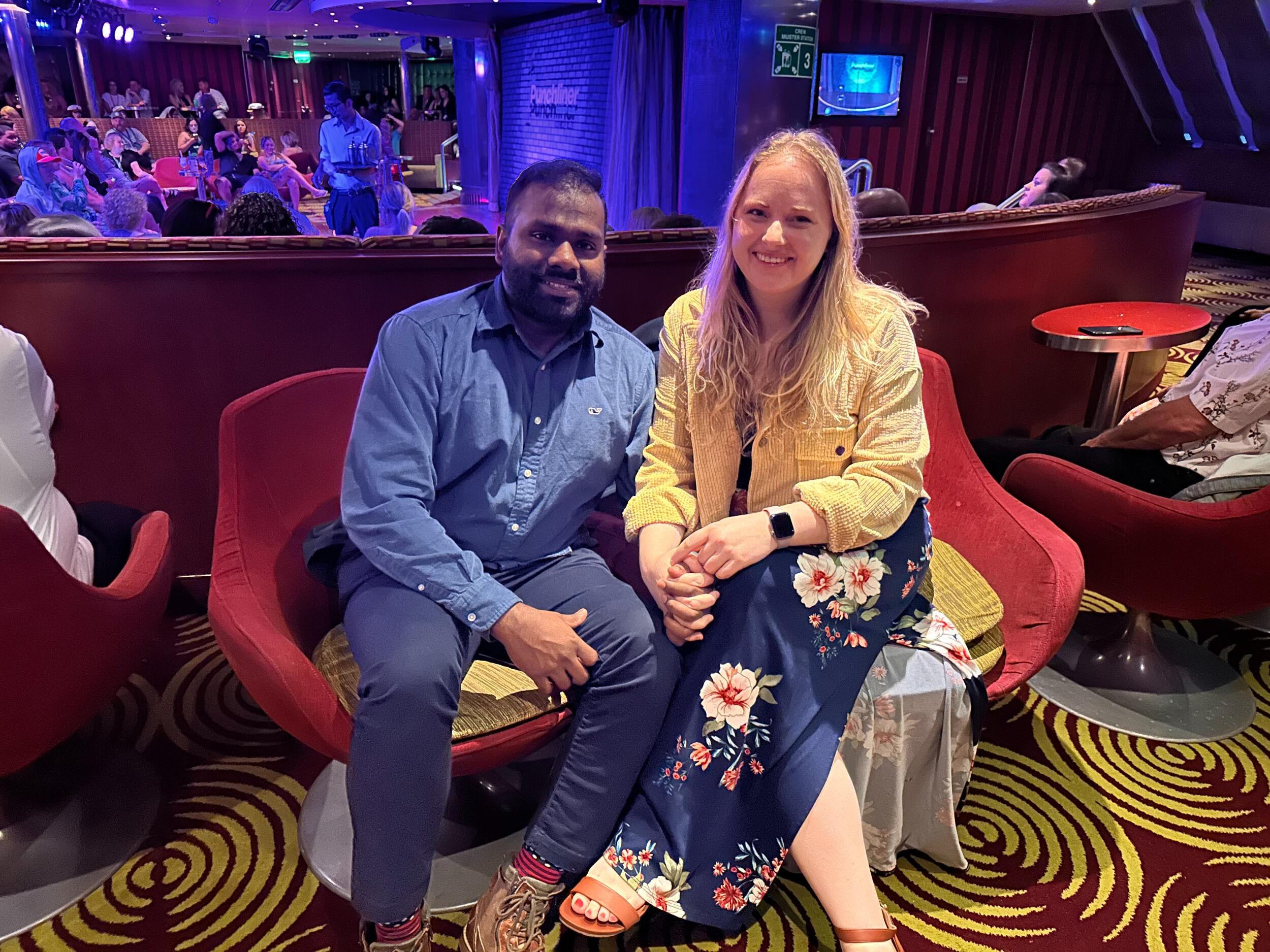 Our first cruise - we went to all the comedy shows! 