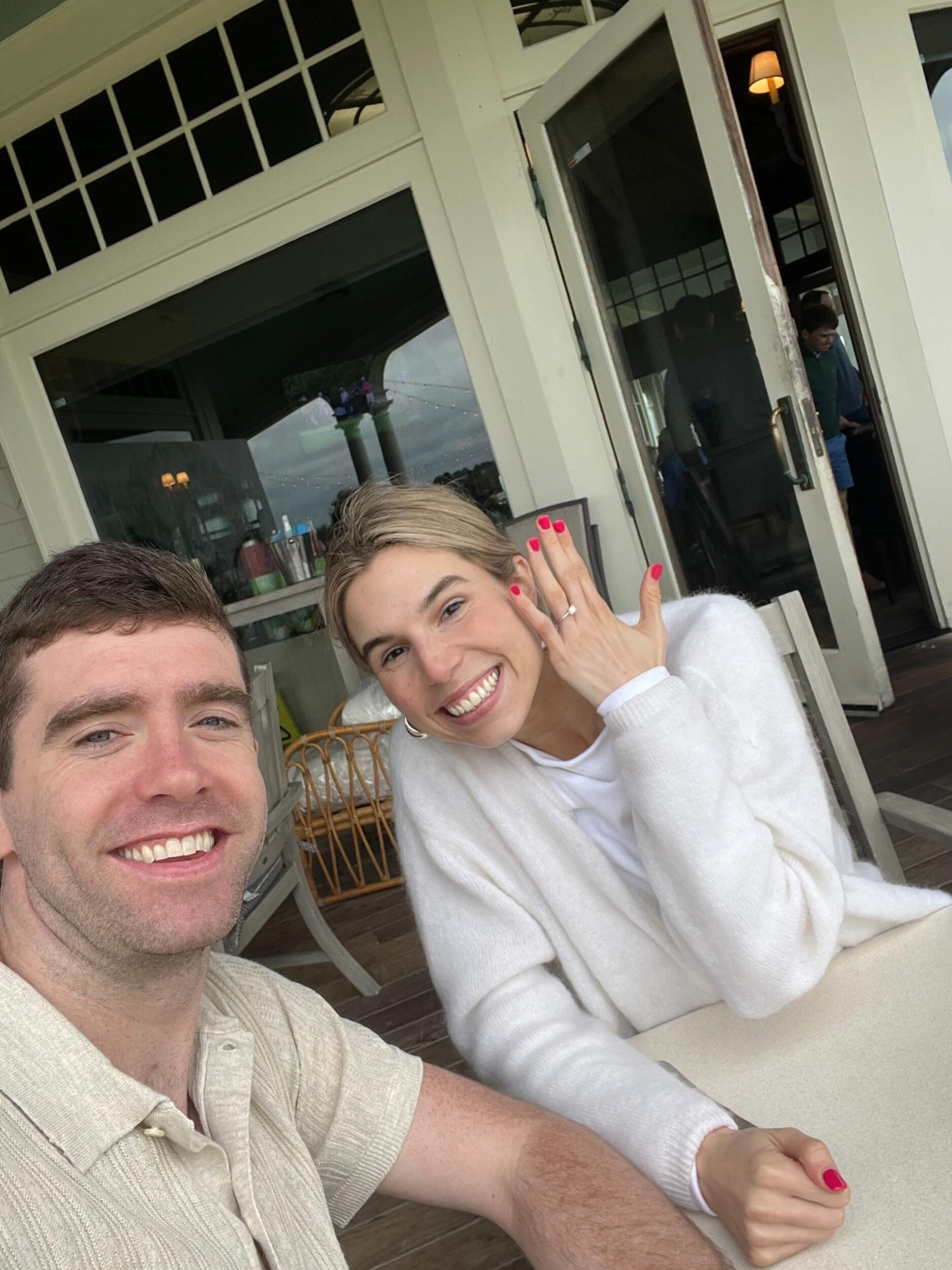 The day we got engaged! Having our first meal as The Future O'Briens!