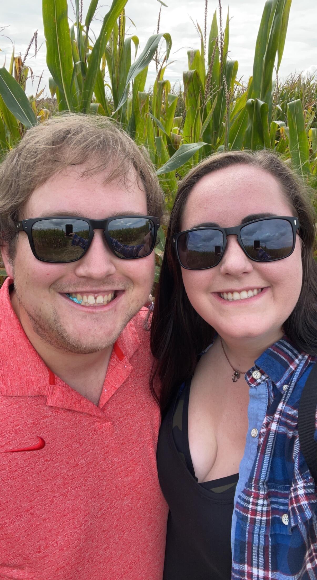 They went to their first corn maze together!