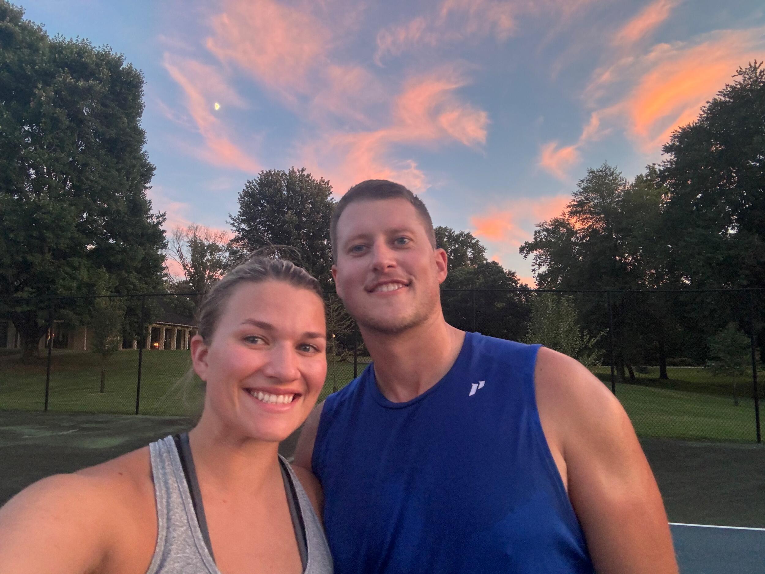 One of our favorite hobbies- pickleball! Many hours have been spent playing pickleball until the sun goes down- we always end up with a tie…