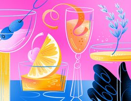 Collage of three signature wedding drink ideas