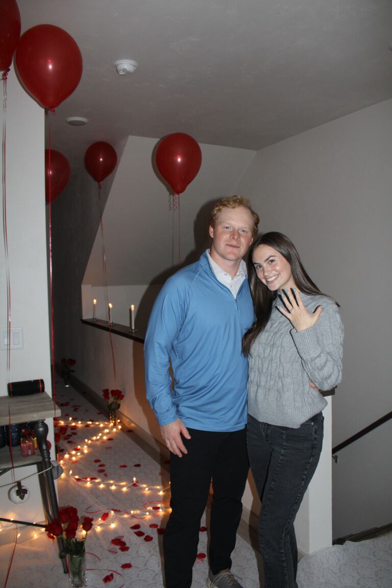 Timmy proposed to Lydia! It was the best day of our lives- Emma was waiting in the kitchen with a camera :)