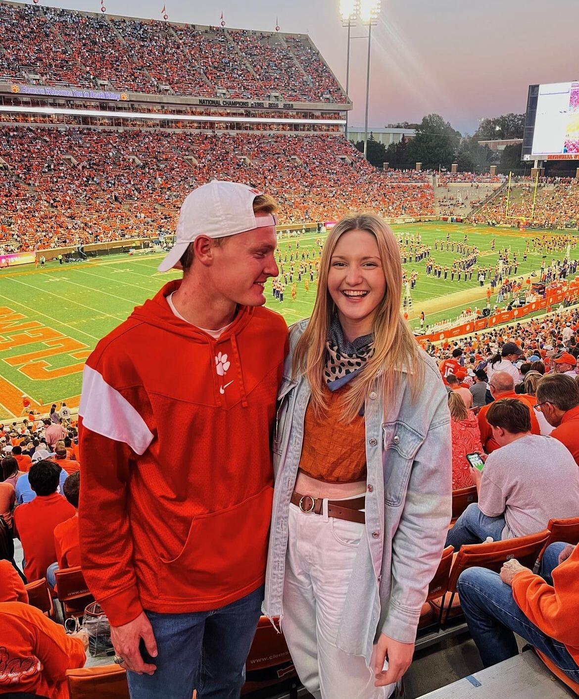 Now that John was graduated and I was working on getting my master's, we were finally able to watch Clemson games together. We had a great time cheering on the tigers from the stands together! 