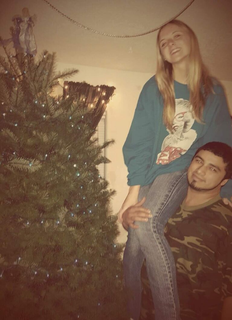 1st time decorating the tree together😍