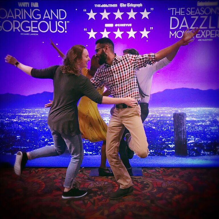 This is the first photo we took together, after seeing La La Land. Not much has changed: we’re still big musical and movie kids.