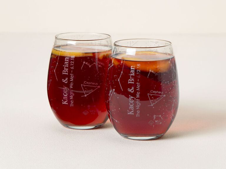 Custom night sky glasses valentines day gifts for wife from Uncommon Goods